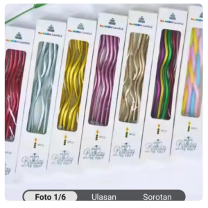Lilin Spiral Panjang Ulang Tahun / Spiral Lilin Keriting isi 6pcs