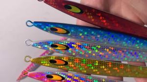 TEASER 150G Mosaic Metal Jig Lure Long Strip Luminous Lead Fish Bait Fast Sinking Sea Fishing Lure