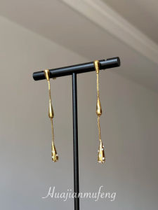Golden Waterdrop Earrings Womens Long Dangle Earrings Luxury Sensation Friends Rachel Jewelry Fashion Accessories