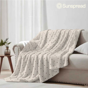 Beast Kingdom | beige brown polka dot Soft Warm Flannel Blanket Lightweight Cozy Christmas Halloween Home Decor Room