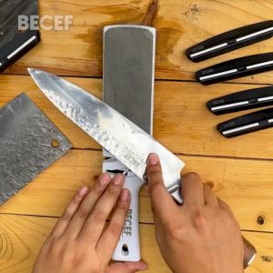 เครื่องประดับ BECEF สำหรับหินลับมีด บางสี ที่ตั้งหน้ามีด และสามารถจับลับคมเพราะที่จับลับคมมีด เป็นเครื่องประดับที่ได้รับการยินดีในการใช้งานแบบเป็นหนัง