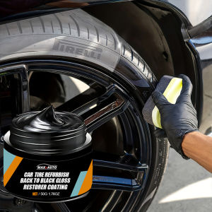 Car Tire Restorer Wax Back to Black Gloss Long-Lasting Coating Plastic Renovator Polish Cleaning Tire Gloss Enhancer Kit
