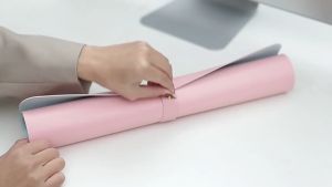 Mousepad Double Sided 2 Warna & Bahan Kulit Sintetis Waterproof Non-slip