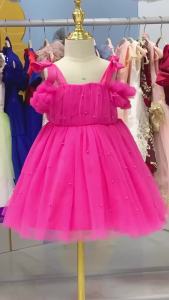 Baby Girls Party Dresses For 1st Birthday Elegant Children Tutu Dresses Pearl Decoration Wedding Flower Girl Princess Vestidos