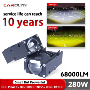 2PC 280W Grile LED Light Pods Car Front Headlight Motorcycle ATV UTV Projector Lens Car Fog Offroad 68000LM with Fan 10V-80V