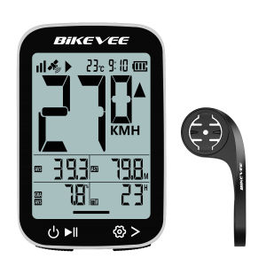 Wireless Bike Computer GPS Cycling Speedometer Odometer Stopwatch Auto Start/Stop Backlight Black/White Shell for Sports Fitness