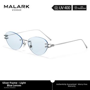 MALARK | Rimless Millennial Style Gradient Vintage Cat Eye Sunglasses
