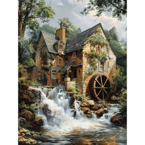 Scenic House River Landscape Jigsaw Puzzle 500/1000/1200/2000PCS Stress Relief Puzzle Wall Art Decor Gift