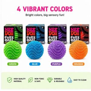 Fuzzy Round Ball Squishy Sensory Stress Relief Squeeze Toy Portable Office Anxiety Calming Fidget Toy for Adults