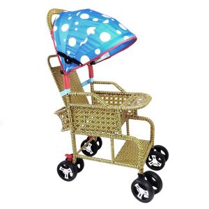 Summer Lightweight Folding Baby Stroller Chair Childrens Bamboo Wicker Half-Lying Toddler Pushchair Infant Pram Seat