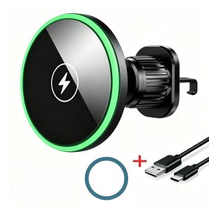30W Fast Charging Magnetic Car Wireless Charger LED Light Phone Mount Holder for iPhone 12 13 14 15,16,17, Pro Max