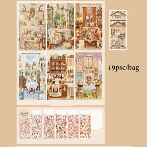 Mr.Paper 19Pcs Puzzle Scene Sticker Book Cartoon Cat Themed Immersive DIY Collage for Journal Photo Frame Scrapbook Decor