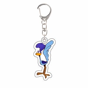 Bandai | for Popular Cartoon Movies Coyote Vs Acme Peripheral Road Runner Wile E Coyote Acrylic Keychain Cute Backpack Pendant Fans Gift