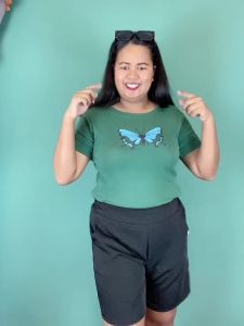 khunbar กางเกงขาสั้นผ้าฮานาโกะรุ่นสม็อคหลัง(ผ้าลาย)(Size 36-42)