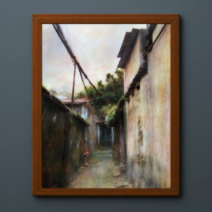 Tranh Nghệ thuật "Ngõ Nhỏ Ở Hà Nội 2" VIETSMART ART - Acrylic trên toan vải 45 x 60cm