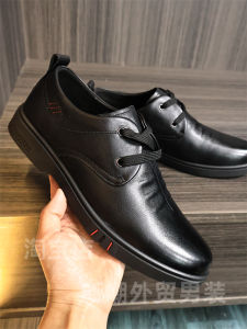 Top Layer Cowhide Mens Business Casual Shoes Soft Bottom Lace-Up Commuter Shoes Value Recommendation Autumn Color Pure