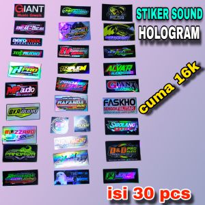 (30 PCS) STIKER SOUND MINIATUR BAHAN HOLOGRAM(MENYALA)