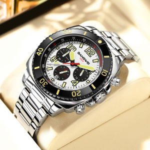 BANGWEI Mens Watches Top Brand Big Sport Watch Luxury Men Military Steel Quartz Wrist Watches Chronograph Square Dial Male Clock