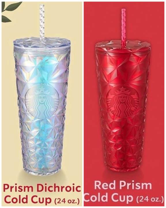 Starbucks Thailand Prism Dichroic ,Red Prism Cold Cup 24oz | Lazada.co.th