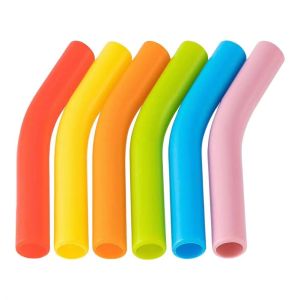 Silicone Straw Covers Metal Straws Tips Cover 8MM Wide Stainless Steel Food Straw Straws Straw Covers Accessories Reusable