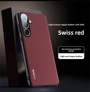 Leather Camera Lens Film Protection Phone Case for Samsung Galaxy S26 Ultra S26 S25 Plus S25 Edge Soft Silicone Shockproof Cover