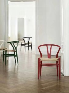 Nordic Style Solid Wood Wishbone Chair CH24 Casual Backrest Armrest Woven Y Chair Dining Room Furniture Leather Seat Cushion