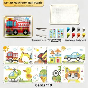 BEISHU | Creative 3D Mushroom Nails Puzzle Educational Toy
