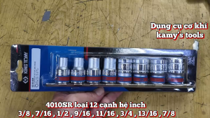 Bộ tuýp khẩu hệ inch 1/2 inch 12 cạnh Kingtony 4010SR 8 chi tiết từ 3/8-7/8 inch