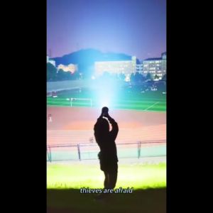 Super bright Outdoor Searchlight Waterproof Flashlight LED Torch Light outdoor Camping Flash light Rechargeable Waterproof LED Search Light Spotlight Big Beam Patrol Long Range Outdoor Flashlight
