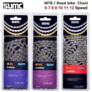 MEROCA | SUMC Bicycle Chain 8 9 10 11 12 Speed MTB Mountain Road Bike Chains for Shiman* 8s 9s 10s 11s 12s Titanium Ultralight Parts