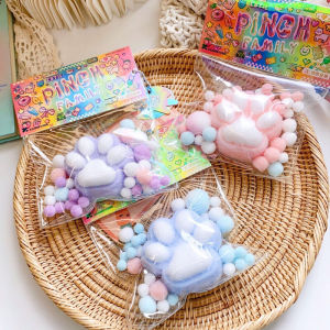 Cat Paw Squishy Toy Distressing Fidget Toy Slim Cute Plush Cat Paw Silicone Slow Rebound Pinch Decompression