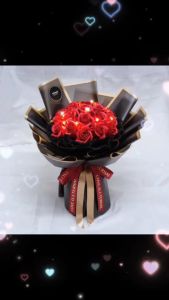 19Stalks / 33 Stalks Soap Flower Bouquet With LED Light - Happy Aniversary /Happy Birthday /Wedding/ marriage/valentine /graduate / Gradutation