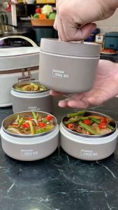 【TOYO OS】 Microwaveable  Food Container 304 Stainless Steel Portable Lunch Box Travel HL2003