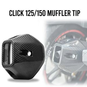 HONDA MUFFLER TIP COVER GLOSSY CARBON FOR CLICK V3 CLICK V2 MOTORCYCLE SPEEDMOTO MADE IN THAILAND