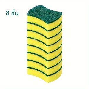 อเนกประสงค์ 8/16/32 ชิ้นชุดฟองน้ําทําความสะอาดแผ่นกําจัดสิ่งสกปรกสองด้านที่ทนทาน เหมาะสําหรับห้องครัวและครัวเรือน