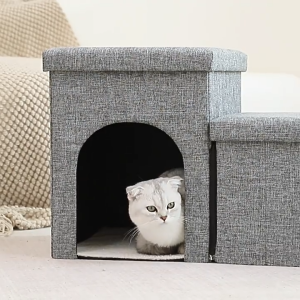 【92 PETSTORE】3 In 1 Foldable Pet Storage Ladder/ Cat Nest Storage/ Three-Step Sofa Staircase/ Pet Foldable Stairs Bed