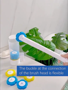 【VIDKHSY Store】Disposable Toilet Brush With 6pcs Brush Head Wall Mounted Toilet Cleaner Brush with Holder 360° Rotating Cleaning & Comes with Cleaning Gel for Bathroom Cleaning