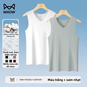 Áo ba lỗ nam MiiOW Catman vải cotton mỏng không đường may thoáng khí