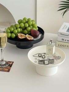 Nordic Style round High-legged Fruit Tray Jewelry Incense Storage Display Tray Home Decorative Items Dining Table Ornaments