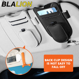 BLALION Magnetic Car Sunglasses Holder Sun Visor Glasses Clip PU Eyeglasses Hanger Portable Ticket Card Clip Auto Accessories