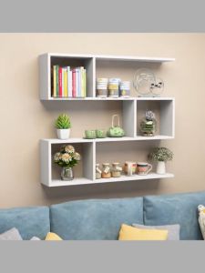 ชั้นติดผนัง 3 ชั้น ชั้นวางของติดผนัง ไม่จำเป็นต้องเจาะ ชั้นไม้วางของติดตั้งง่าย กรอบไม้ติดผนัง ของตกแต่งบ้าน