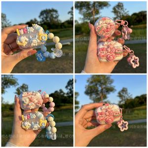 Cute Cartoon Strawberries Star Kirby Wireless Bluetooth Earphone Case Transparent Anti-fall Protective Cover Soft Silicon TPU