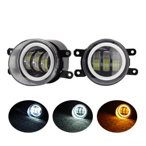 30W 4 inch Đèn LED Angel EYES đèn sương mù xe phía trước foglight thay thế đèn ô tô DRL lái xe đèn sương mù cho Offroad 4x4 phụ kiện