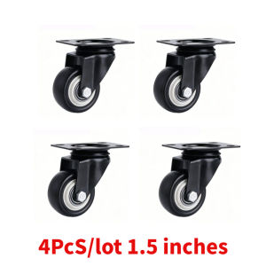 4 Pieces Of 1.5-Inch Universal Wheels  Silent Furniture Casters Can Rotate 360° Suitable For Trolleys Cabinets And Scaffolding