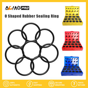 Aumopro 1 cao su PC O-ring (Hộp đỏ 419 chiếc)-(hộp màu xanh 382 chiếc)-(hộp màu vàng 386 chiếc) Hộp sửa chữa đóng hộp/niêm phong dầu da màu đen Vòng nhẫn ấn tín chịu nhiệt độ cao chống ăn mòn chịu lực ép