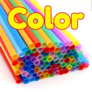 Disposable Plastic Straws Colorful Party Event Drinking Straws Flexible Large Straight Tube Straw Bar Accessories Straws Plastic