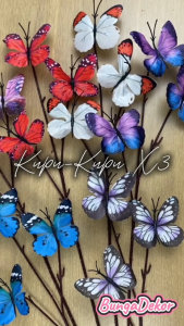 Artifical Butterfly K3 Kupu-Kupu Bunga Palsu Cantik Dekorasi Pelaminan Wedding Lamaran Hiasan Rumah Event Organizer Bunga Plastik Artifisial