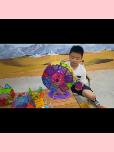 Magnetic Building Blocks Tiles Ferris Wheel Set with Lights Kuromi Figures Construction Toy for Kids