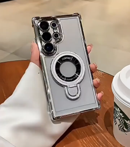 Case Untuk Infinix Note 50 Note 50 Pro Casing Clear Chrome Ring Stand Holder Magnetik