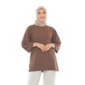 Kaos Wanita Oversized Lengan 7/8 LD 130 hijab Jumbo basic korean stlye  ukuran M,L,XL,XXL Baju Basic oversize katun combed 24s TEBALL. 